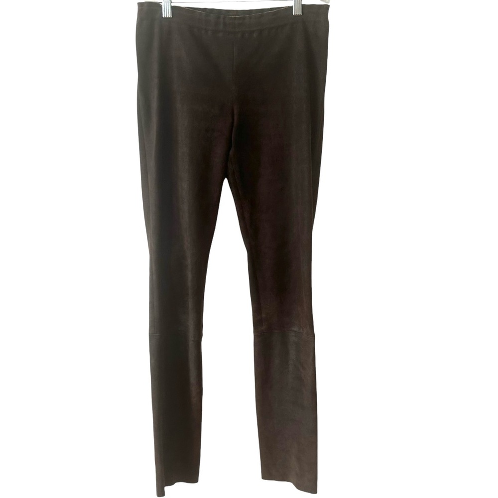 Stouls Women's Brown Lambskin Suede Pants‎ in Size M